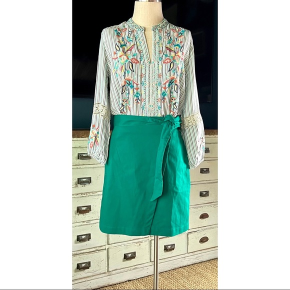 Johnny Was Lais Paris Effortless Striped Embroidered Blouse NWT New S - Picture 2 of 16